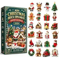 Beherger Advent Calendar 2026 3D 24-Day Mini Christmas Brick Ornament, für Weihnachten, Adventszeit