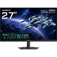 Gigabyte G27Q26 Gaming Monitor Flat, 68,5 cm (27"), 2.560 x 1.440 QHD, IPS, 1ms, neig-, schwenk-, höhenverstellbar, Pivot, HDMI, DP, USB