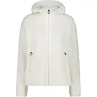 CMP Kapuzenplüschjacke , Damen, Gr. 50, weiß (b.co gesso), Obermaterial: 100% Polyester, normal, Jacken Kapuzenplüschjacke, mit Reißverschluss, leicht, atmungsaktiv, normale Länge