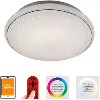 Leuchtendirekt LED Smart Deckenleuchte Lola Jupi Ø59cm 40W 1750lm RGB + CCT Sternenhimmel Fernbedienung App Google Alexa