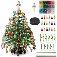 OEM Bastelset: Tisch-Weihnachtsbaum aus Perlen, 20 cm, bunt