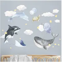 Merkloos Wandsticker, Unterwasserwelt, mehrfarbig, XL
