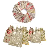 OEM 24/25 kleine Kordelzug-Beutel aus Baumwolle, Geschenkbeutel, Adventskalender