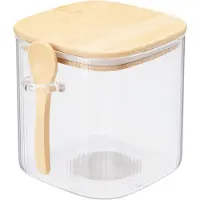 Eh Excellent Houseware Glasbehälter mit Deckeln ZUNI, geriffeltes Glas