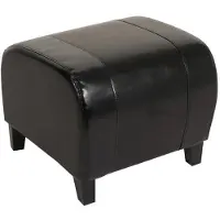 Mendler Hocker Sitzwürfel Sitzhocker Emmen, Leder + Kunstleder, 37x45x47 cm FSC-zertifiziert ~ schwarz