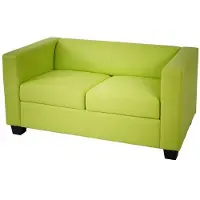 Mendler 2er Sofa Couch Loungesofa Lille Kunstleder, hellgrün