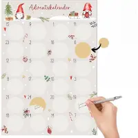 OCreon Adventskalender zum Abkratzen – Selbst gestalten und beschreiben – 24 goldene Felder zum Abkratzen für eine kreative und persönliche Adventszeit (XL, beige)