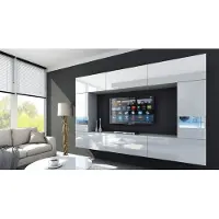 Furnitech Wohnwand Wohnzimmer - Wohnzimmer Schrankwand (Future C29/HG/W2 1B)