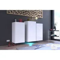 Furnitech K6 Modernes Wohnzimmer, Kommode, Schrank, Sideboard, Schlafzimmer, Esszimmer, Wohnzimmermöbel (Möbel ohne LED, K6-18HG-W2)