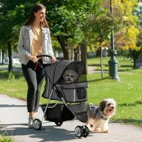 Selius Tragbarer Tierwagen mit klappbarem Design und verstellbarer Höhe