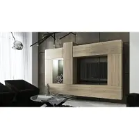 Furnitech Wohnwand Wohnzimmer - Hängend Wohnwand Modern - Regale und TV Schrank - Wohnzimmer Möbel ohne LED (Future C22_M_S_11)