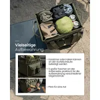 Selius Kofferraum-Organizer - 25 Liter - Faltbarer Aufbewahrungsbehälter mit Deckel - Campingtasche - Ranger, Grün