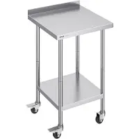 Selius Arbeitstisch – Werkbank – Arbeitsplatte – Arbeitstisch mit Rollen – Edelstahl – 61 x 61 x 102 cm