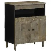 Selius Kommode aus massivem Mangoholz, 60x33x75 cm - klassischer Aufbewahrungsschrank für das Wohnzimmer