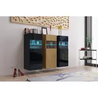 Furnitech K3 Modernes Wohnzimmer, Kommode, Schrank, Sideboard, Schlafzimmer, Esszimmer, Wohnzimmermöbel (Möbel ohne LED, K3-HGM20-BD2)