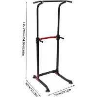 Selius Krachtstation, Dip-Station, Modell Zwart, 150 kg, freistehendes Fitnessgerät für den Heimgebrauch