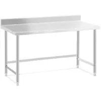 Selius RVS-Arbeitstisch – Küchenarbeitsplatte – Werkbank mit erhöhtem Rand – 150x70 cm – Stabil