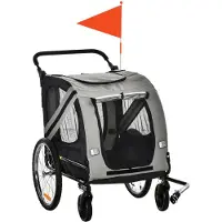 Selius Fahrradanhänger für Hunde – Hundeanhänger – Hunde transportwagen – Fahrradkorb für Haustiere – Hunde buggy – 2-in-1 Design