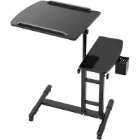 Selius Tattoostation, schwarz, verstellbar - 64x40 cm, Doppelte Arbeitsfläche - Mit Rollen und Bremsen