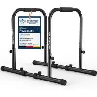 Selius Einstellbare Dip-Station – Maximale Belastung: 100 kg – Aus Kohlenstoffstahl, grau – Für Heimfitnessgeräte und Calisthenics – Klimm- und Dipsstange