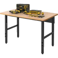Selius Verstellbarer Werkbank, Werkbank für die Garage, robuste Werkbank aus Hartholz mit großer Kapazität, stabile Arbeitsfläche für Werkstatt, Büro, Garage, Zuhause