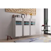 Furnitech K3 Modernes Wohnzimmer, Kommode, Schrank, Sideboard, Schlafzimmer, Esszimmer, Wohnzimmermöbel Matt (Möbel ohne LED, K3-M20-W9)