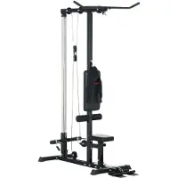Selius Lat-Zuggerät - Umlenkrollensystem - Kraftstation - Fitnessgerät - Fitnessstudio - Verstellbarer Sitz