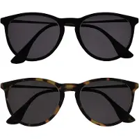 Opulize Jet Sonnen Leser Brille 2er Pack Stilvoller großer Designer-Rahmen Kratz