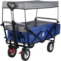 Selius Gartencar - Klappbar - mit Dach - Wagen - Strandwagen - Bollerwagen - Einkaufswagen - Transportwagen - Bremsräder