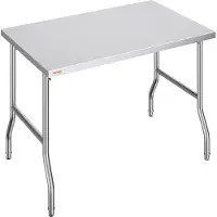 Selius Arbeitstisch – Edelstahl-Werkbank – Edelstahlplatte – Küchentisch – Klappbarer Arbeitstisch – Edelstahl 201 – 122x61 cm