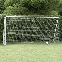 Selius Fußballtor – 366 x 122 x 182 cm – Wetterfester Stahl – Weißes Stahlnetz