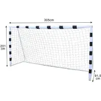 Selius Fußballtor, 305 x 201 cm, Schwarz-Weiß – Tragbares Fußballtor für Jugendliche
