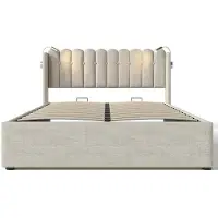 Selius Bett – Schlafzimmerbett – Bett mit Stauraum – Bettwäschebett – Holzbett – 160x200 cm – Klappbarer Lattenrost mit Gasfedern