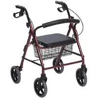 Selius Faltbarer Aluminium-Rollator – Gehhilfe mit 4 Rädern für Senioren