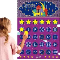 OCreon Ramadan-Adventskalender 2025 – Countdown-Kalender für Ramadan und Eid – 30-tägiger Countdown-Kalender für Eid Mubarak – Filz