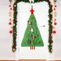 OCreon Weihnachtsbaum – Adventskalender zum Befüllen – Stoff – 125 x 69 cm – Adventskalender – Wandbehang zum Aufhängen – Wiederverwendbar