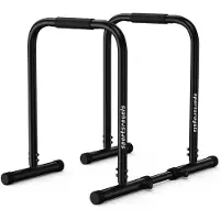 Selius Verstellbare Dip-Station – Robuste Parallette – Maximale Belastbarkeit: 180 kg – Legierter Stahl – Schwarz – Für Calisthenics und Heimfitness