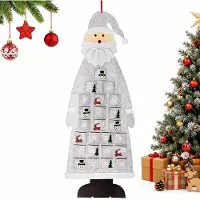 OCreon Weihnachts-Adventskalender – Wiederverwendbar – Wandhängender Adventskalender mit Weihnachtsmann aus Filz – Adventskalender für die Weihnachtszeit – Stoff-Adventskalender