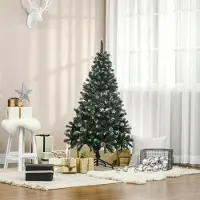 Selius Kunst-Weihnachtsbaum, 150 cm hoch, mit 676 Zweigen und Schnee – Ein lebensgetreuer Weihnachtsbaum mit Zapfen