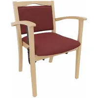 Erides GmbH Seniorenstuhl Alexander mit Aufstehhilfe – Pflegestuhl mit Aufstehhilfe und Armlehnen – 52cm Sitzhöhe.Stoffbezug:Kunstleder Nessi Bordeaux,Bodengleiter:Kunststoff Weiss