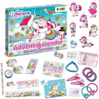 OCreon Einhorn-Adventskalender für Kinder – Spielzeug – Weihnachtskalender für Mädchen – Mit Einhorn-Spielzeug und Zubehör