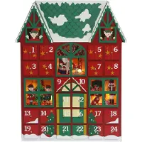 OCreon Adventskalender aus Holz mit 24 Fächern und LEDs, ideal zum Befüllen mit kleinen Geschenken – Adventskalender zum Countdown bis zur Weihnachtsdekoration