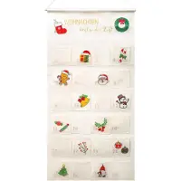 OCreon Adventskalender aus Stoff – Wandkalender als Adventskalender mit 24 Fächern für Weihnachtsgeschenke – Weihnachtskarten – Süßigkeiten – Karten