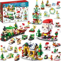 OCreon Adventskalender, Weihnachtsbaum-Baukasten – 24 Tage Countdown-Geschenk in einer mysteriösen Box – 24 Teile Adventskalender-Spielzeug