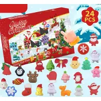 OCreon Adventskalender 2025 – 24 Tage bis Weihnachten mit 24 Mochi-Squishy-Spielzeugen für Kinder im Alter von 3 bis 9 Jahren