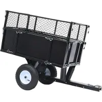 Selius Anhänger für Gartengeräte – Kantenhänger – Tragfähigkeit: 150 kg – Abmessungen: 130 x 52 x 87 cm – Material: Legierter Stahl – Farbe: Schwarz