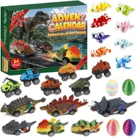 OCreon Adventskalender 2026 für Kinder – 24-teiliges Auto- und Dinosaurier-Spielzeugset – Kleine Geschenke für Jungen, ideal als Geburtstagsgeschenk