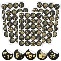 OCreon Adventskalender-Aufkleber – 5 Sets mit je 24 Adventskalender-Aufklebern – Weihnachtszahlen – Aufkleber für Adventskalender