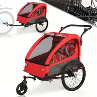 Selius Kinderfahrradanhänger - Fahrradanhänger - 2-in-1 Jogger - Kinderwagenaufsatz - Kinderwagen - 360° schwenkbares Rad