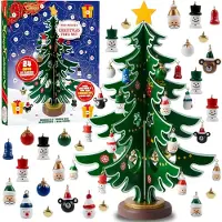 OCreon Adventskalender 2024 – 24 Tage bis Weihnachten – Adventskalender mit Weihnachtsbaum und 24 Dekorationen für Jungen – Mädchen und Kinder – Weihnachtsdekoration